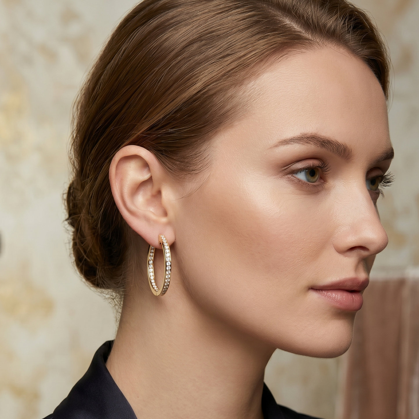Volara Medium 2.10 CTW Moissanite Hoop Earrings