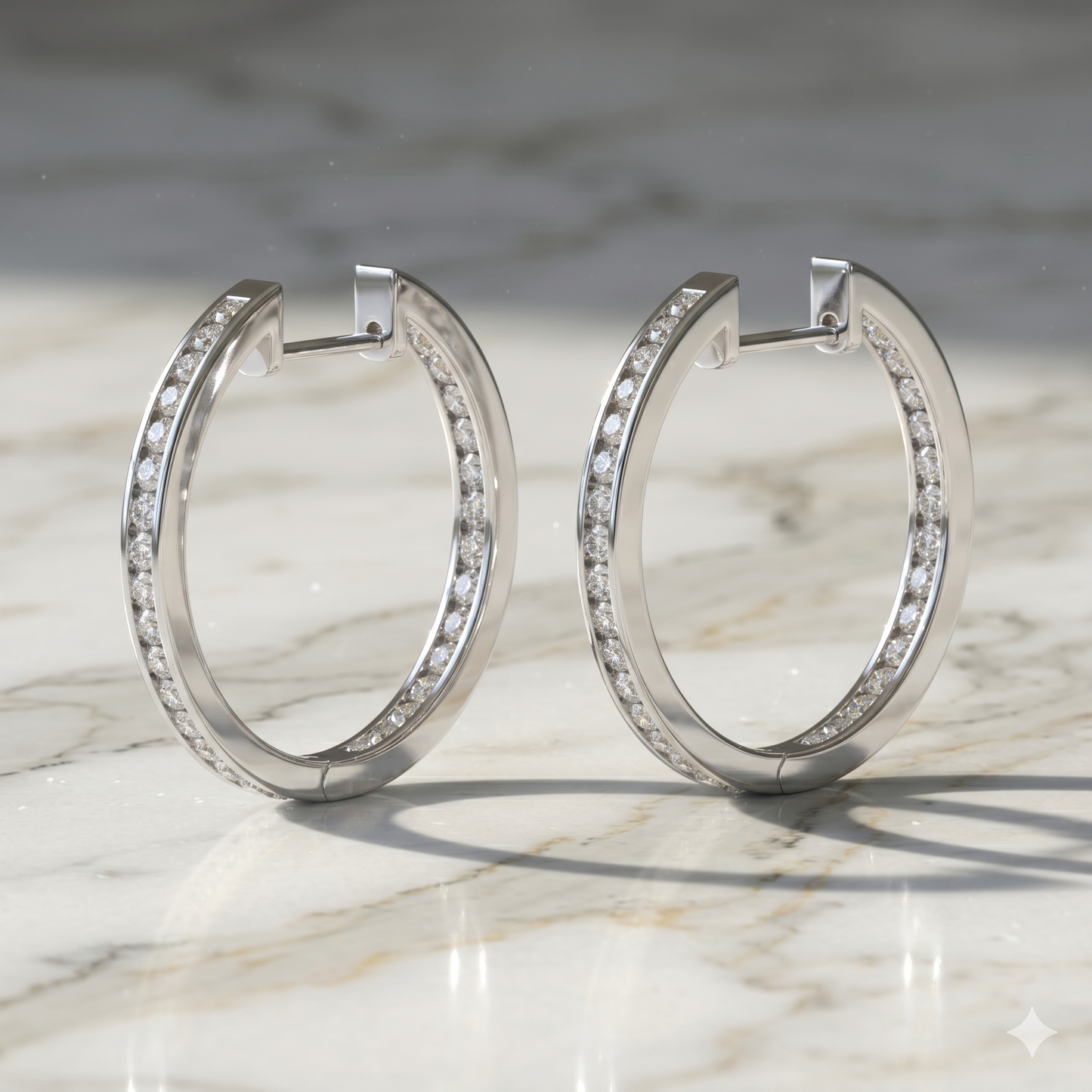 Volara Medium 2.10 CTW Moissanite Hoop Earrings