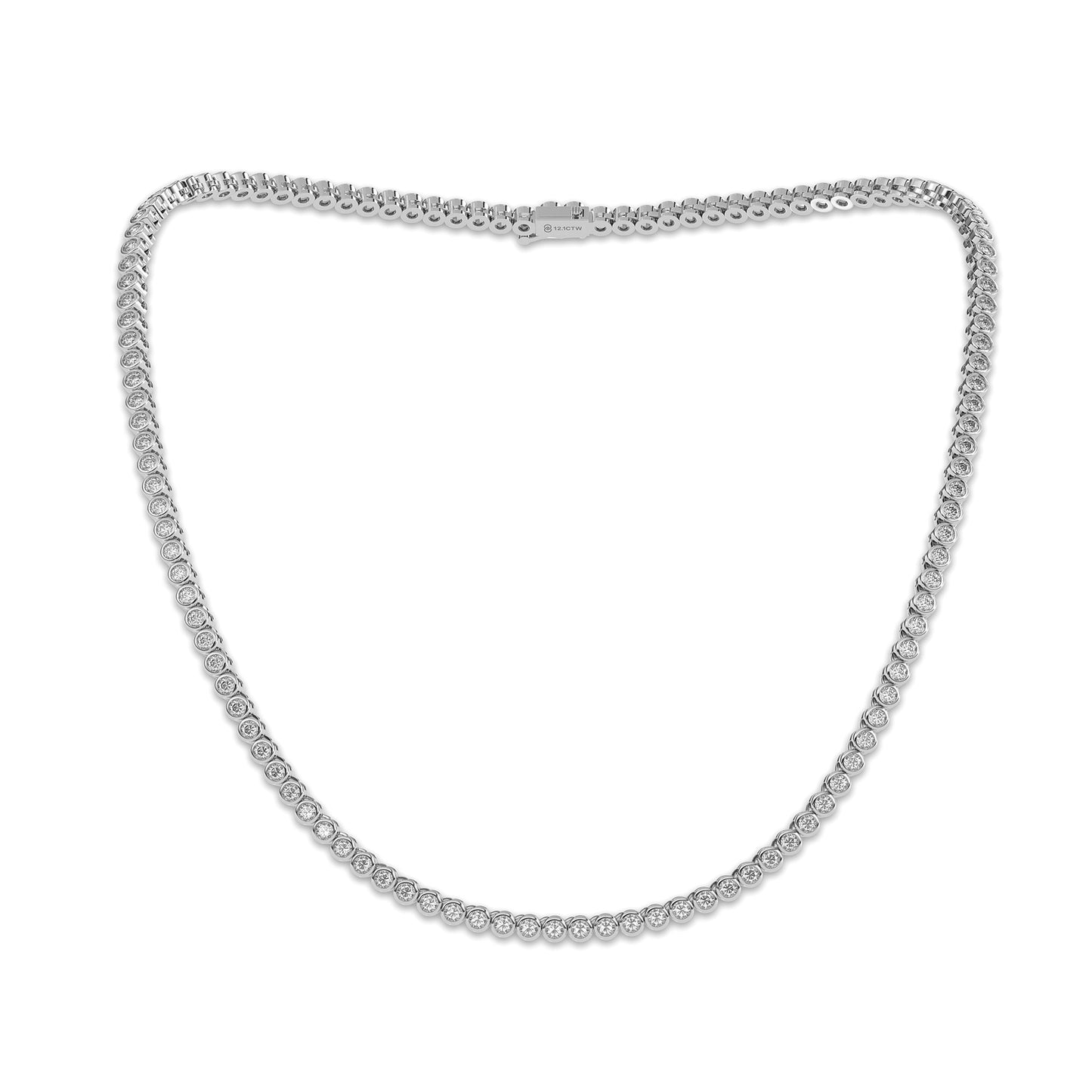 Nuclis Moissanite Bezel Set Tennis Necklace