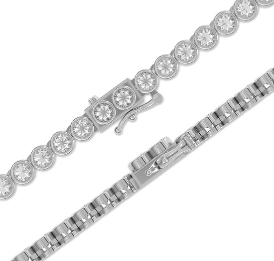 Nuclis Moissanite Bezel Set Tennis Necklace