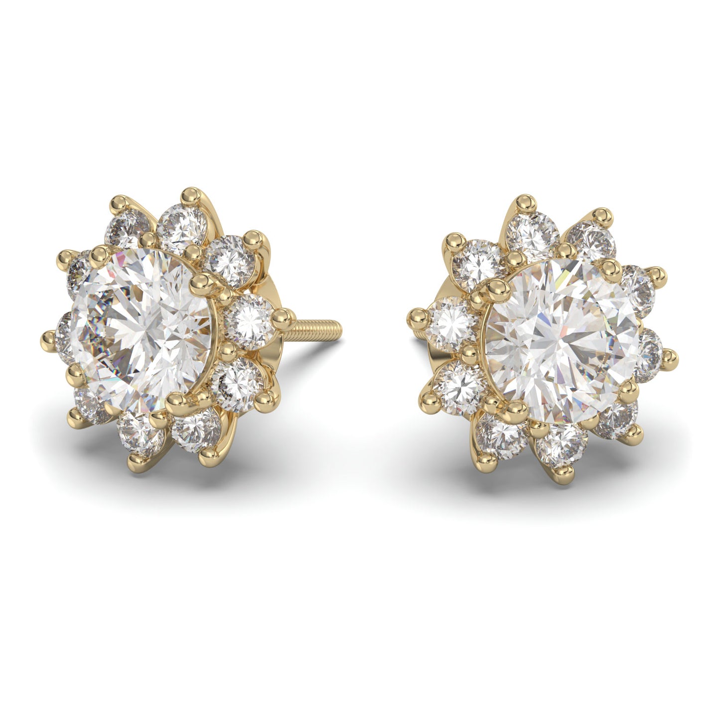 Solis Moissanite Round Halo Stud Earrings