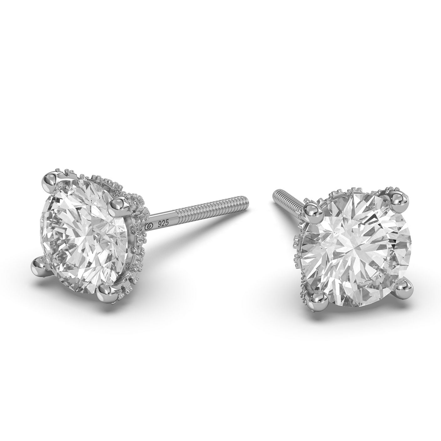 Riley 2.8 CTW Moissanite Pave Martini Round Earrings