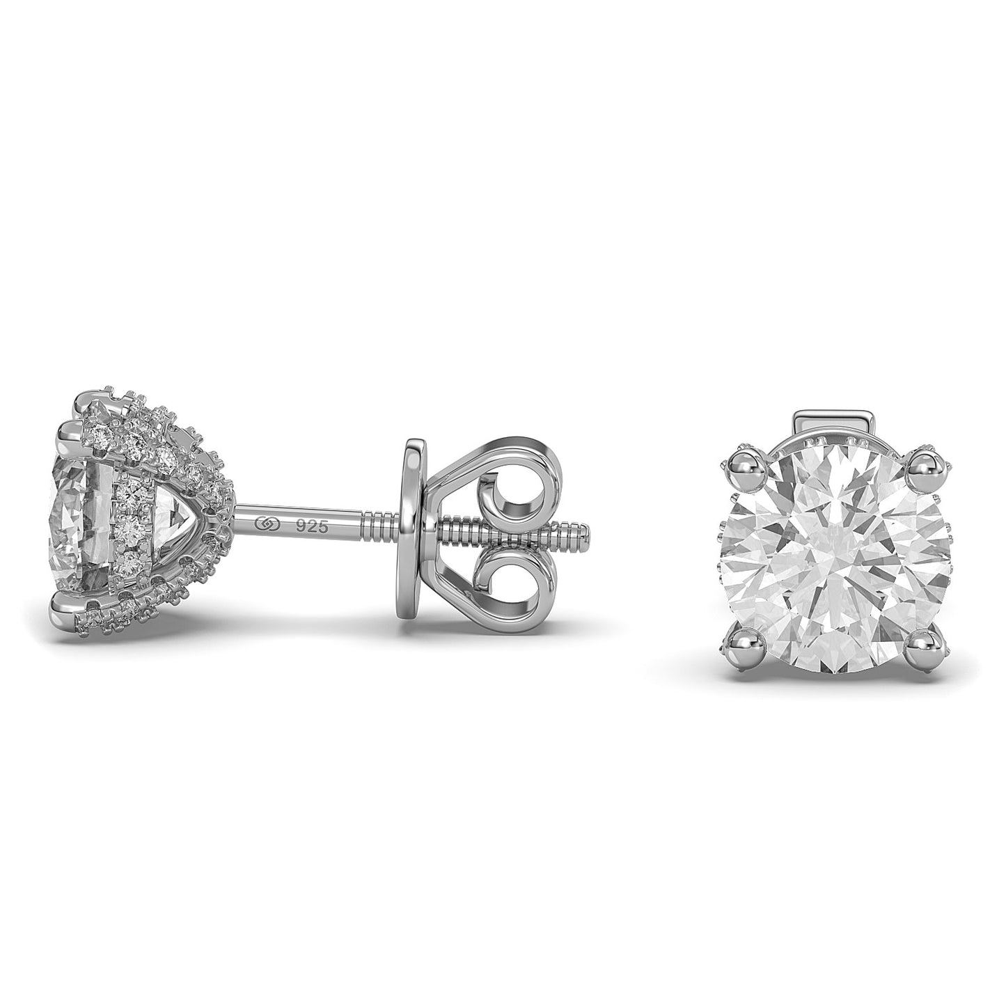 Riley 2.8 CTW Moissanite Pave Martini Round Earrings