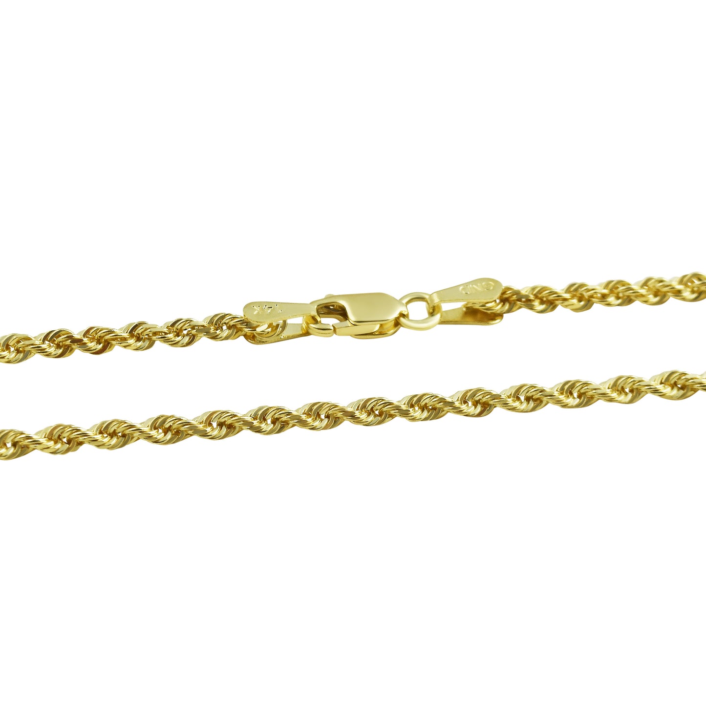 Midas 2MM 14K Gold Rope Necklace