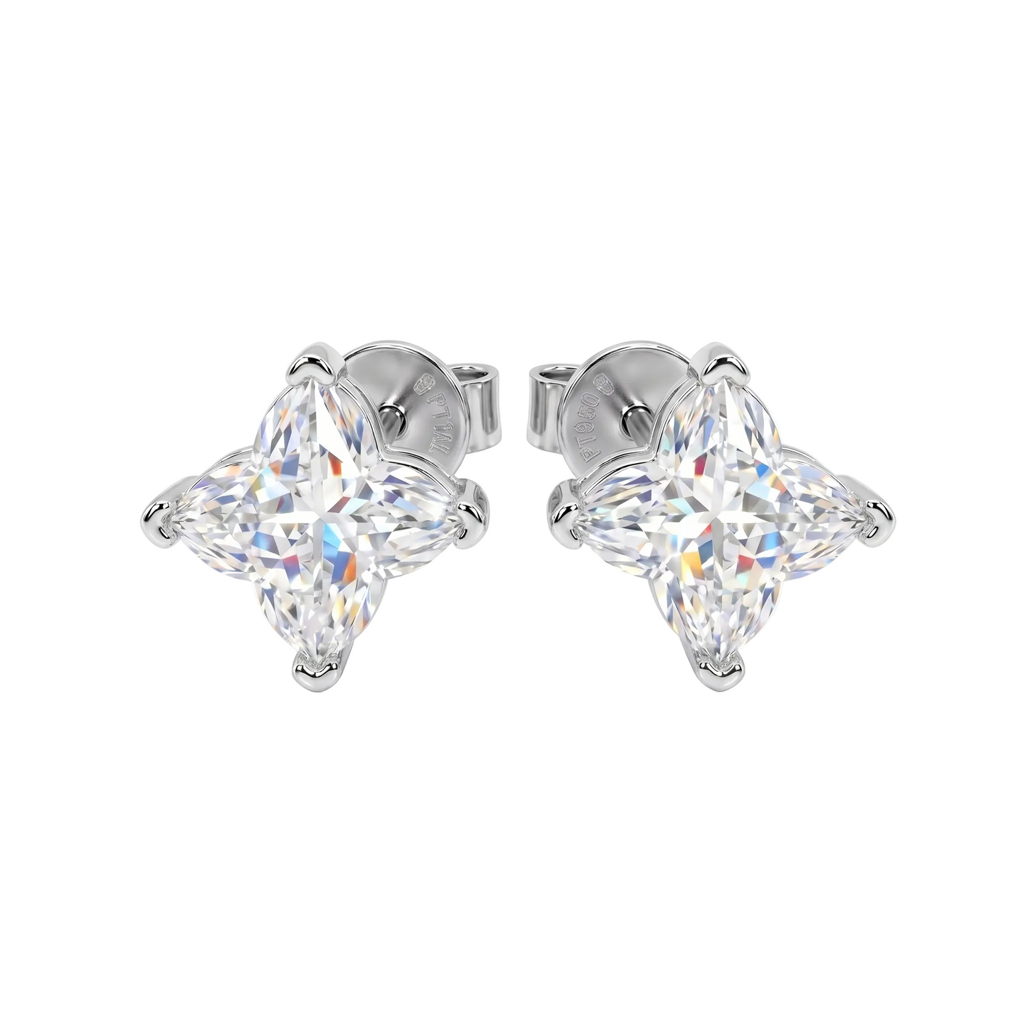 Ursi 2.28 CTW Moissanite Flower Cut Earrings