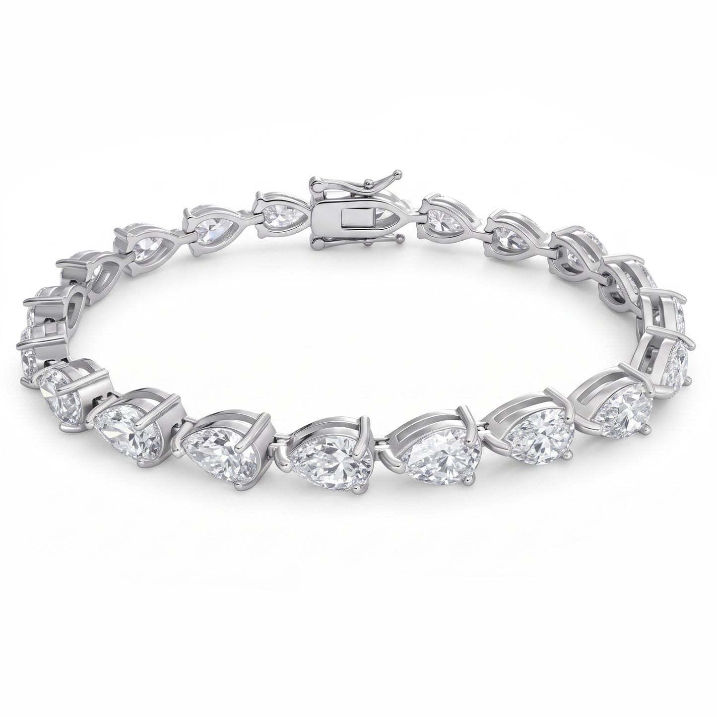16 CTW Moissanite Pear Cut Tennis Bracelet