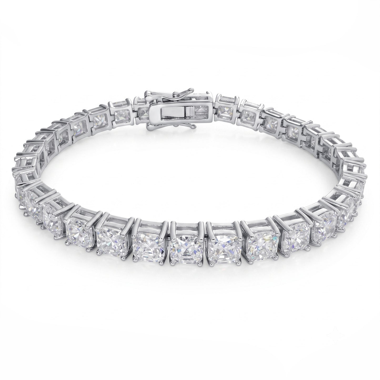 19 CTW Asscher Cut VVS1 Moissanite Tennis Bracelet