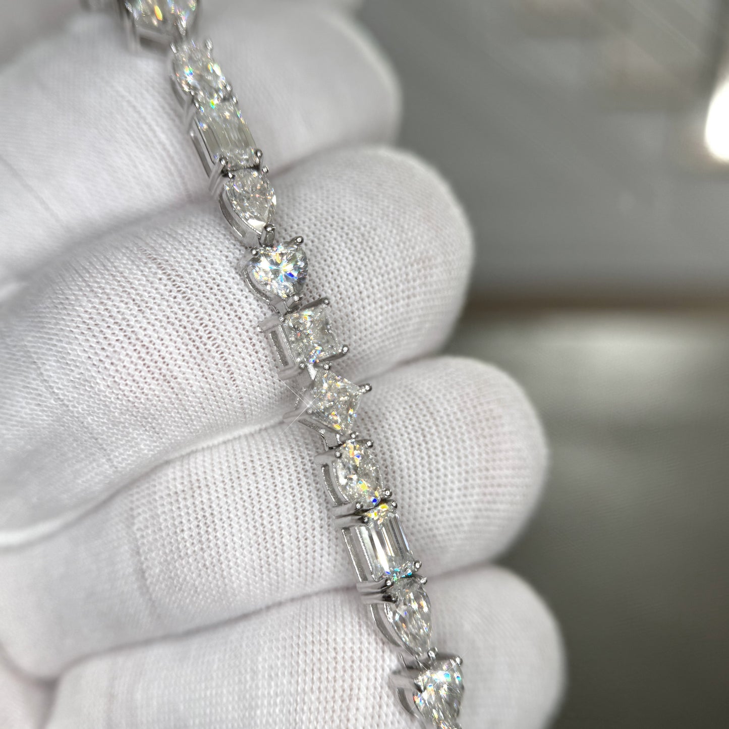 12.5 CTW Moissanite Mixed Medley Tennis Bracelet