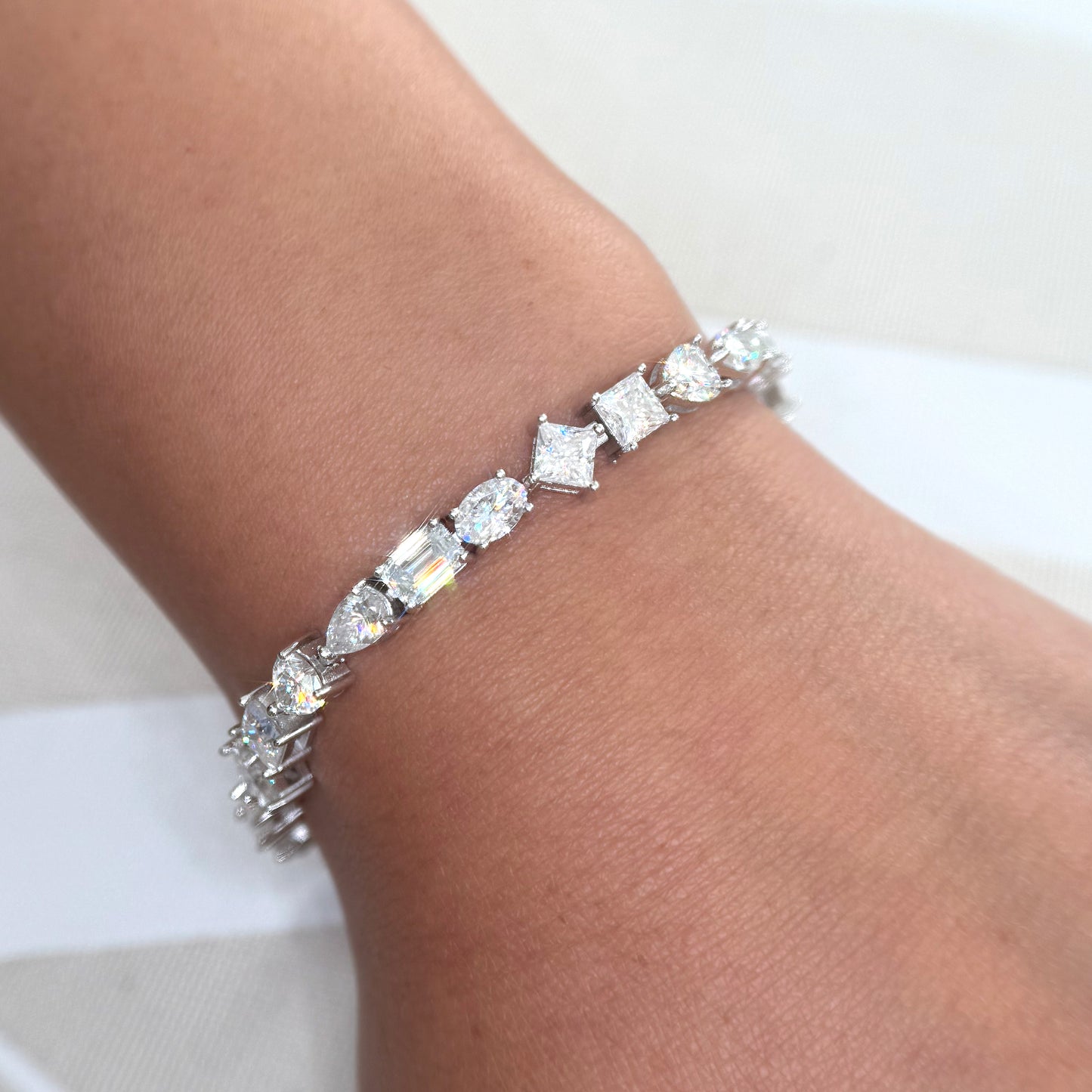 12.5 CTW Moissanite Mixed Medley Tennis Bracelet