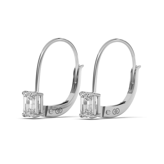 Classica 2CTW Emerald Cut Lever back Drop Earrings