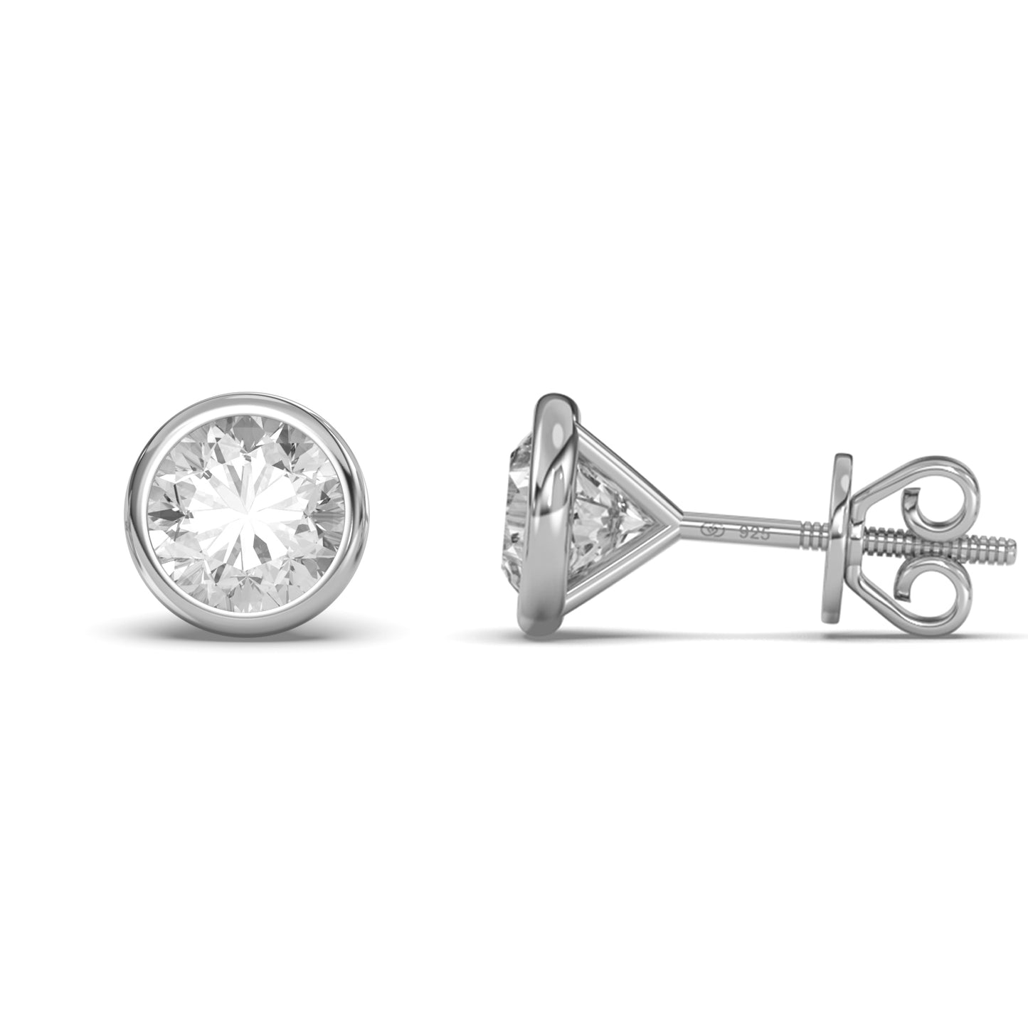 Julius Moissanite Bezel Set Martini Earrings