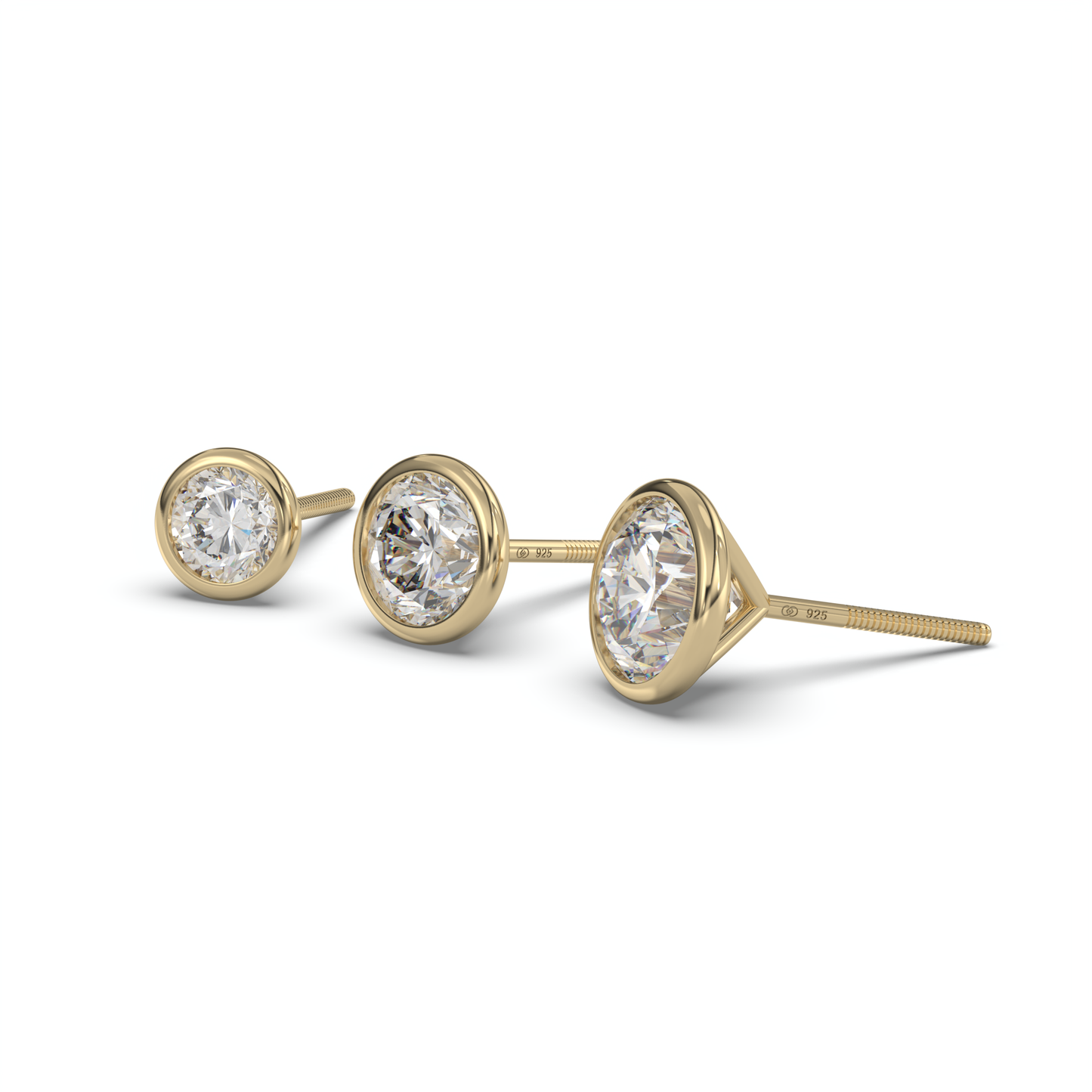 Julius Moissanite Bezel Set Martini Earrings