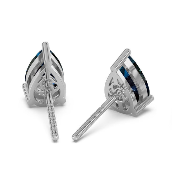 Classica Pear Cut Blue Moissanite Stud Earrings