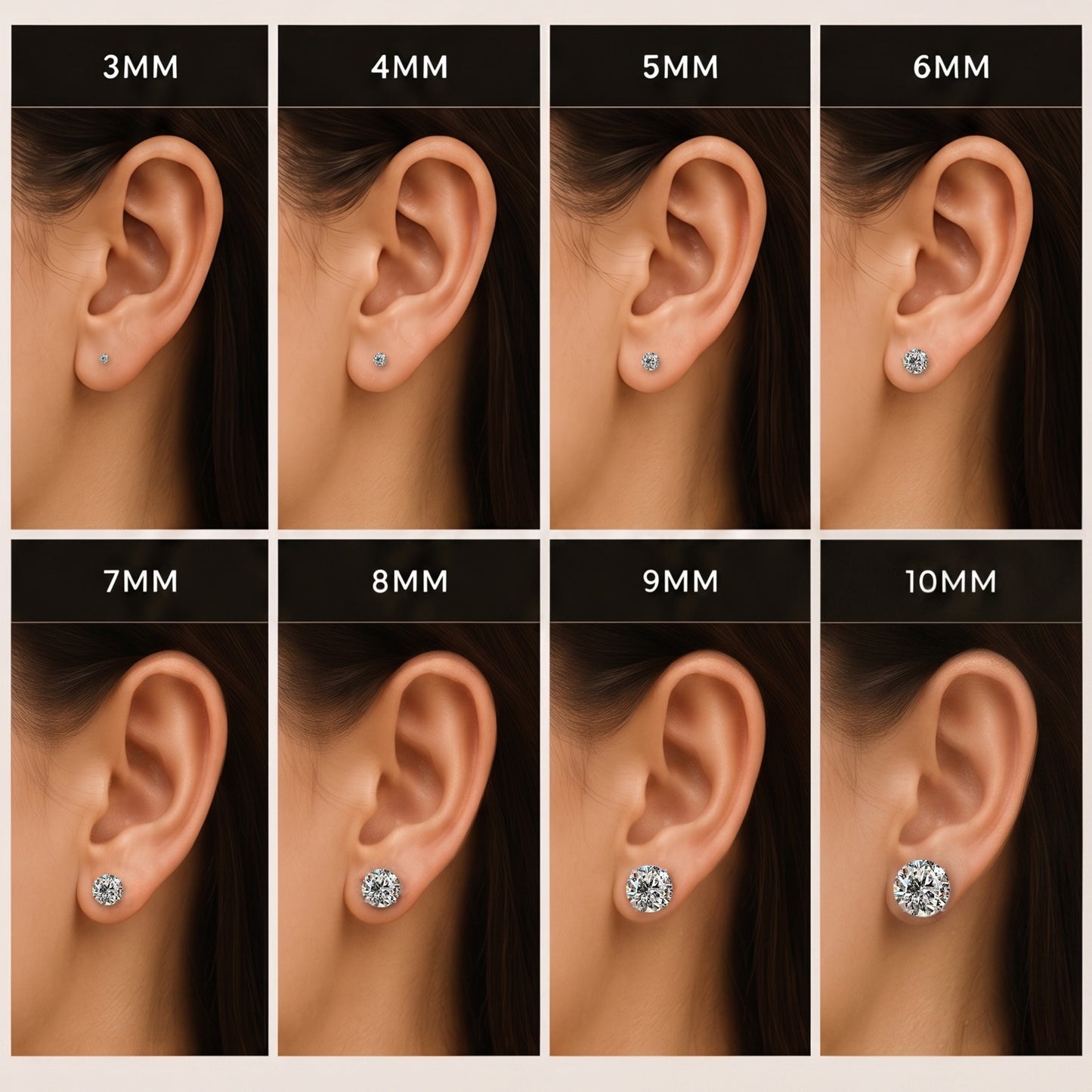 Classica VVS1 Round Moissanite Solitaire Stud Earrings