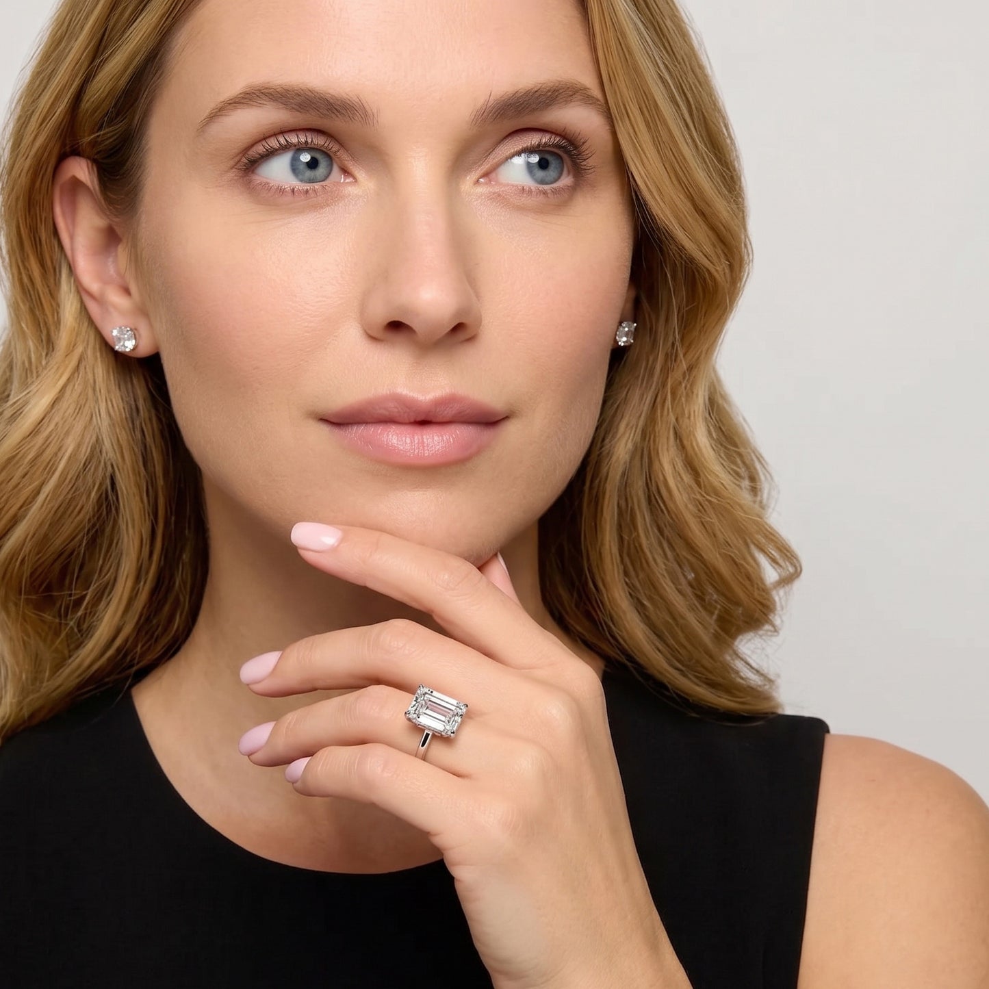 Gervais Emerald Cut Claw Prong Solitaire Ring