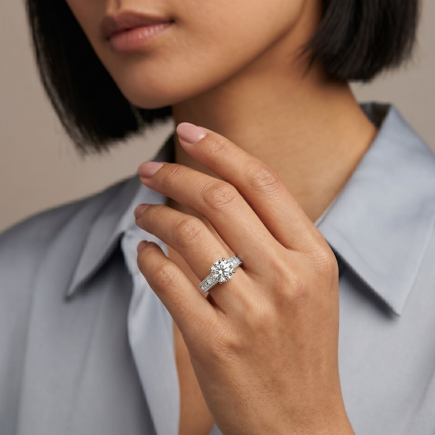Primrose Round Cut Elegant Engagement Ring
