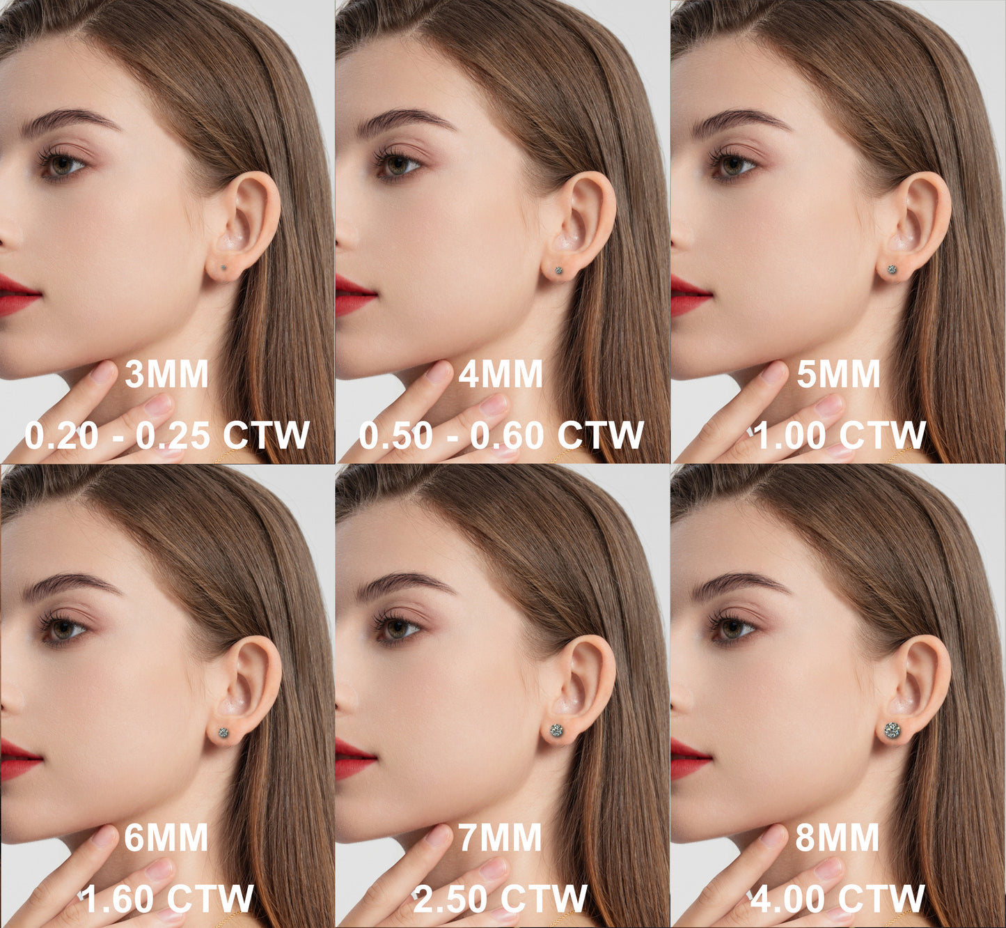 Classica VVS1 Round Lab Grown Diamond Stud Earrings