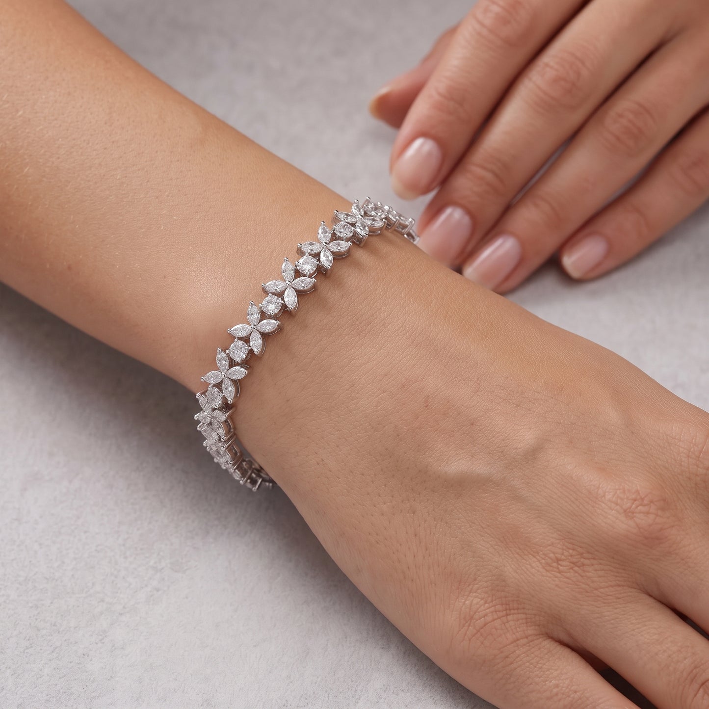 Palea Moissanite Butterfly Marquise Tennis Bracelet