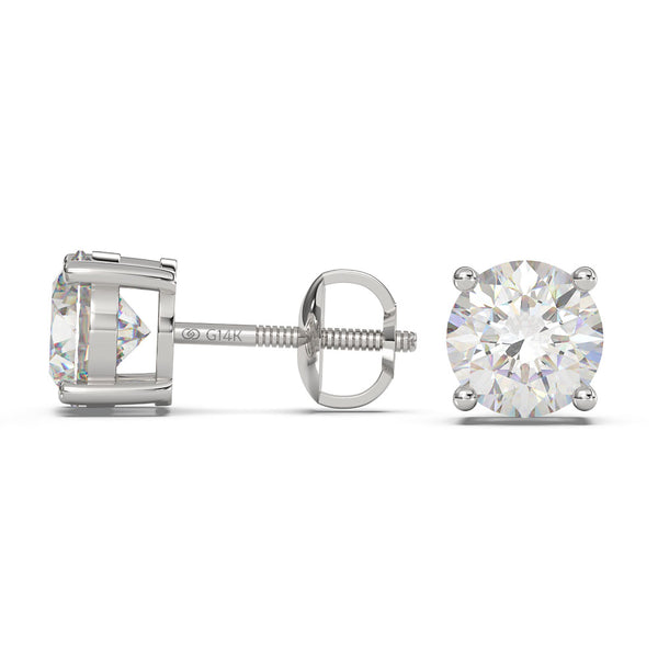 Moissanite Earrings Screw Back | Diamondrensu Platinum