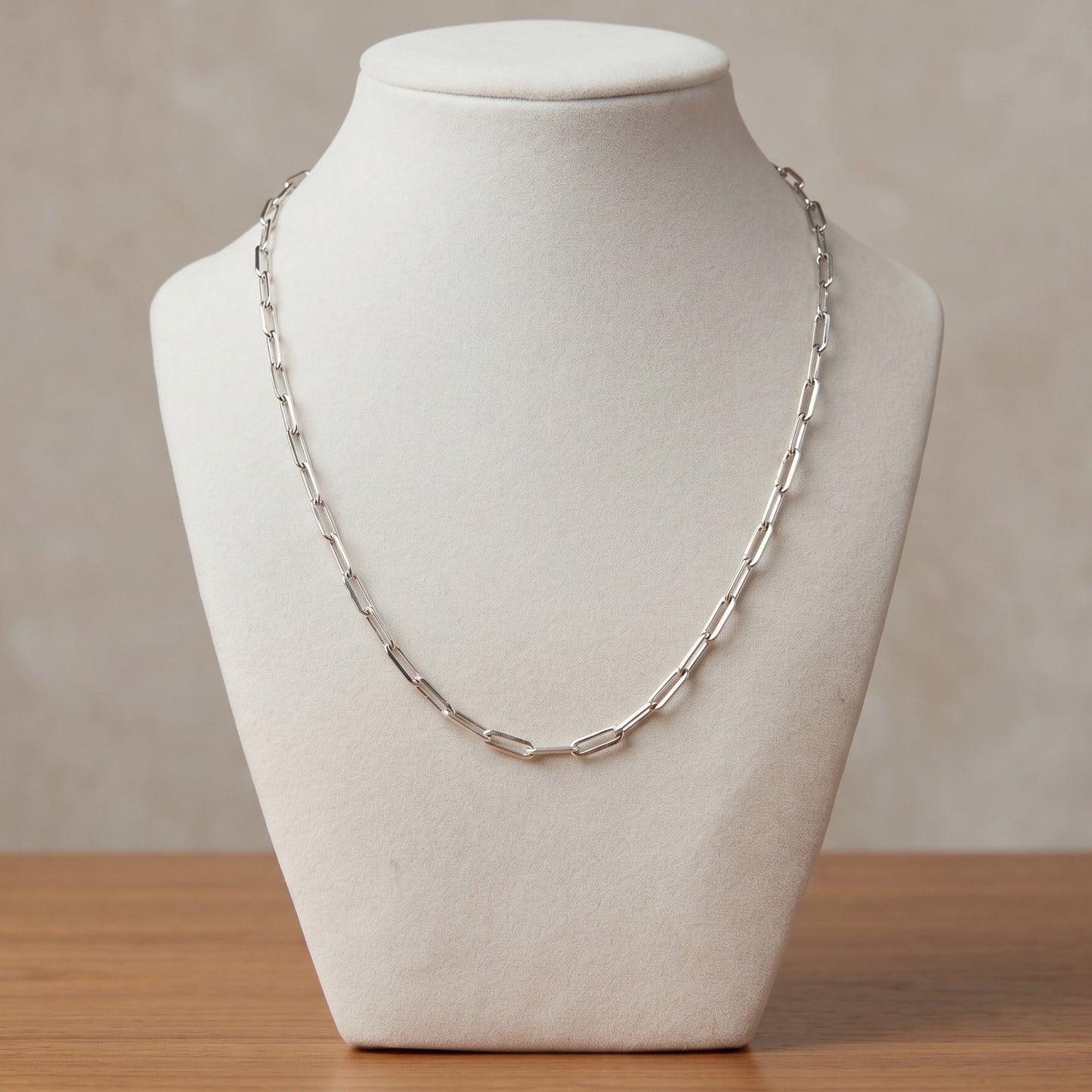 Italian 925 Silver 3mm Paperclip Necklace