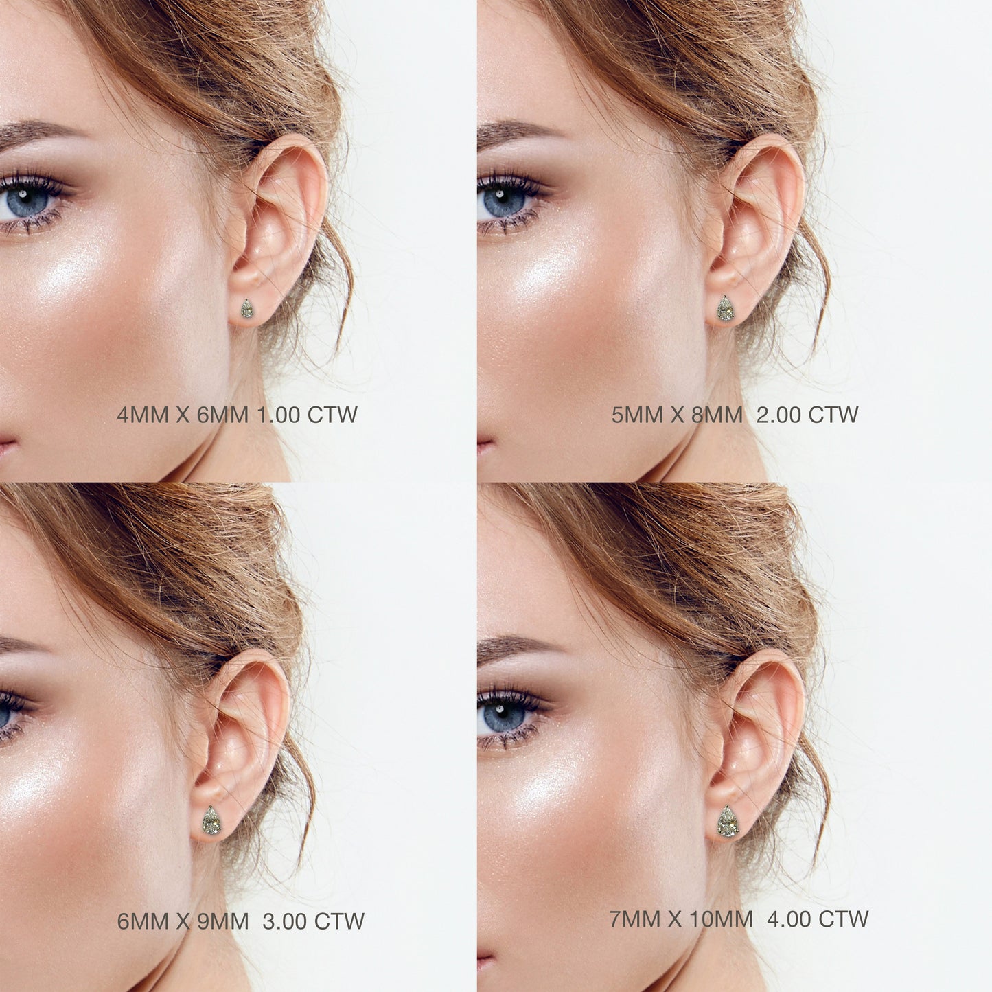 Classica Pear Cut Moissanite Solitaire Stud Earrings