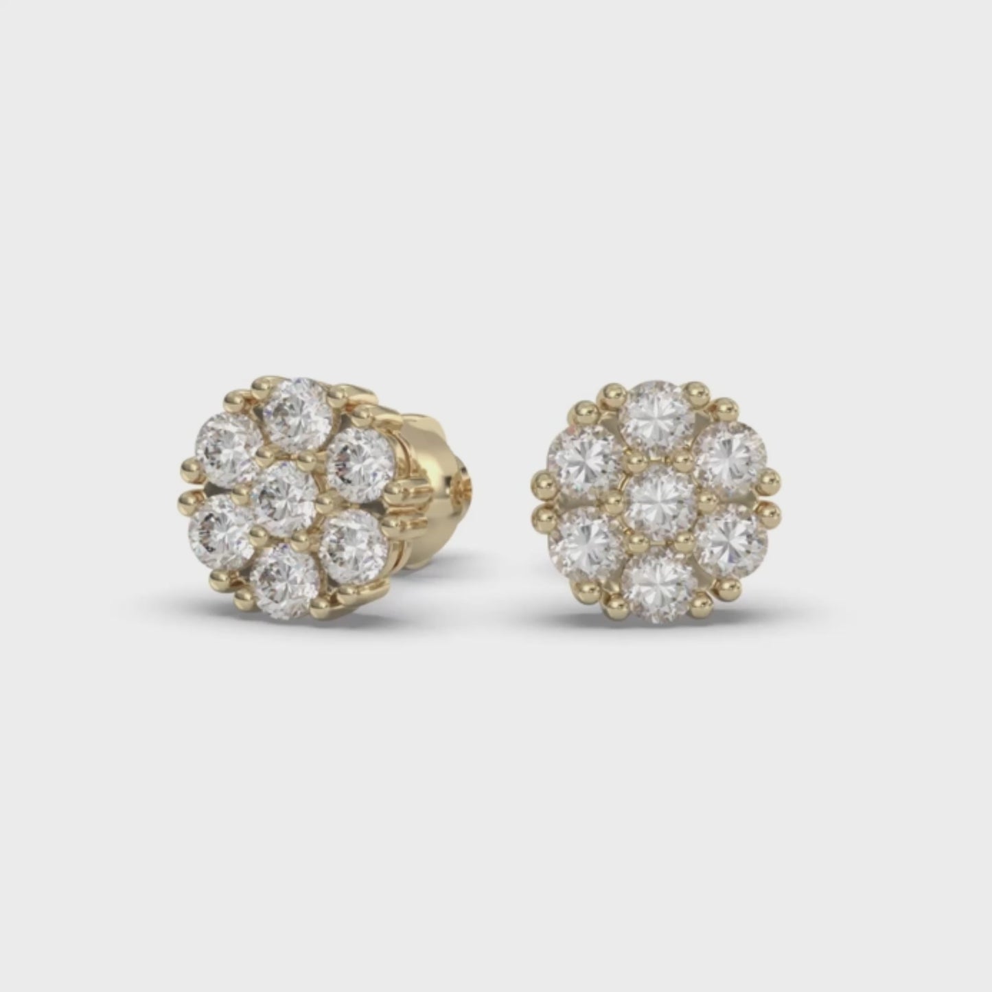 Load and play video in Gallery viewer, Luce 1.40 CTW Moissanite Cluster Earrings
