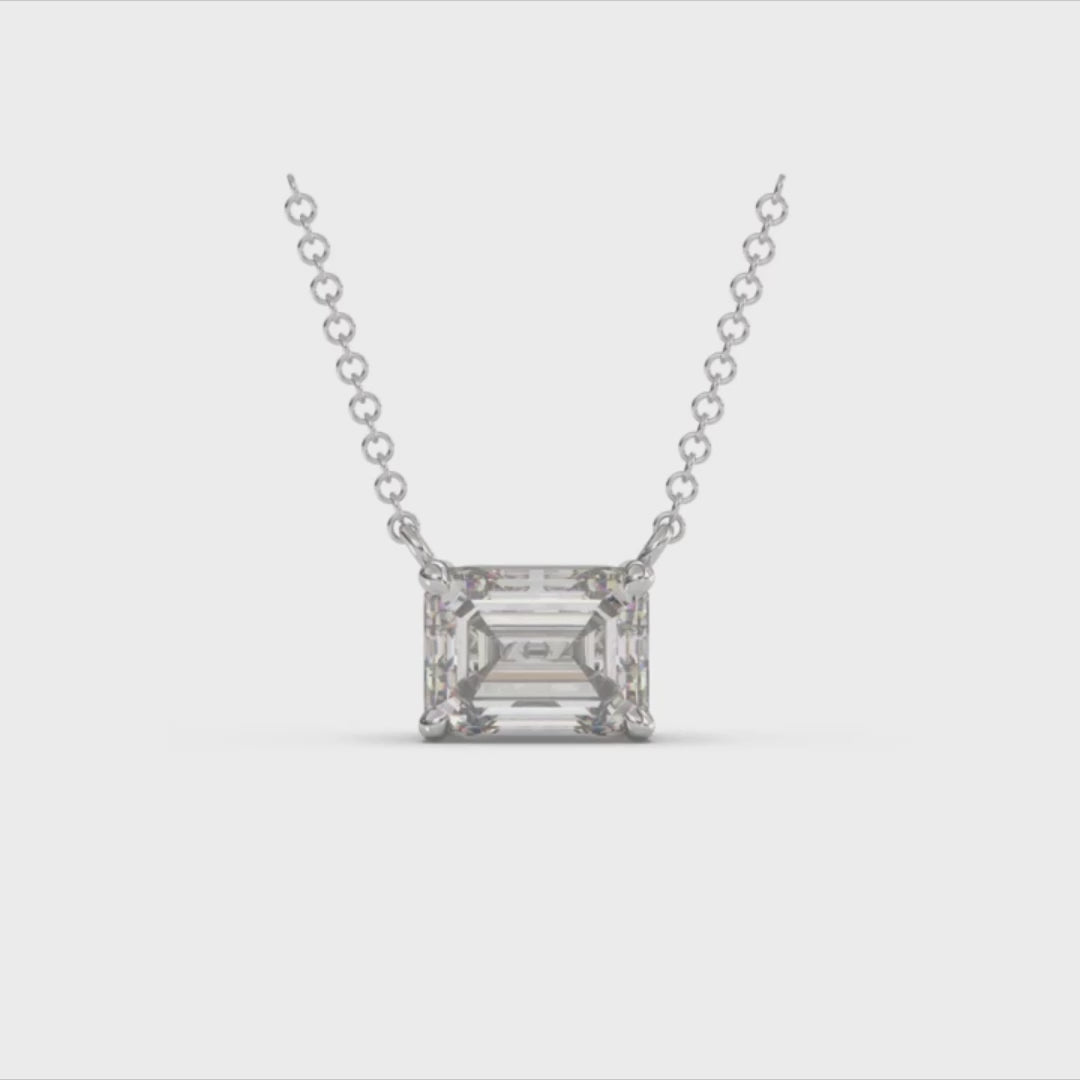 Load and play video in Gallery viewer, Classica 2.00 CT VVS1 Emerald Cut Moissanite Necklace
