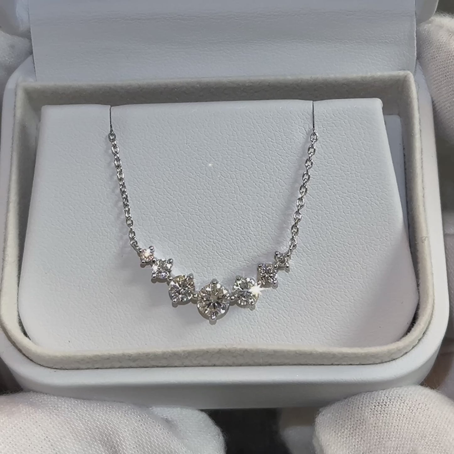 Load and play video in Gallery viewer, Dara 1.26 CTW Moissanite Graduating Necklace
