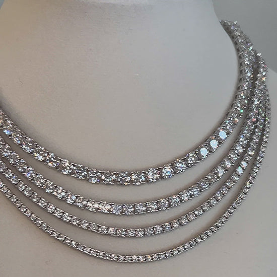 Clara VVS1 Moissanite Round Tennis Necklace