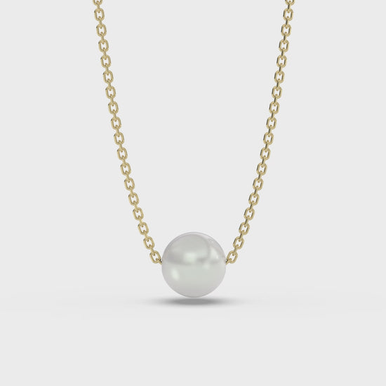 Lagos Solitaire Pearl Necklace