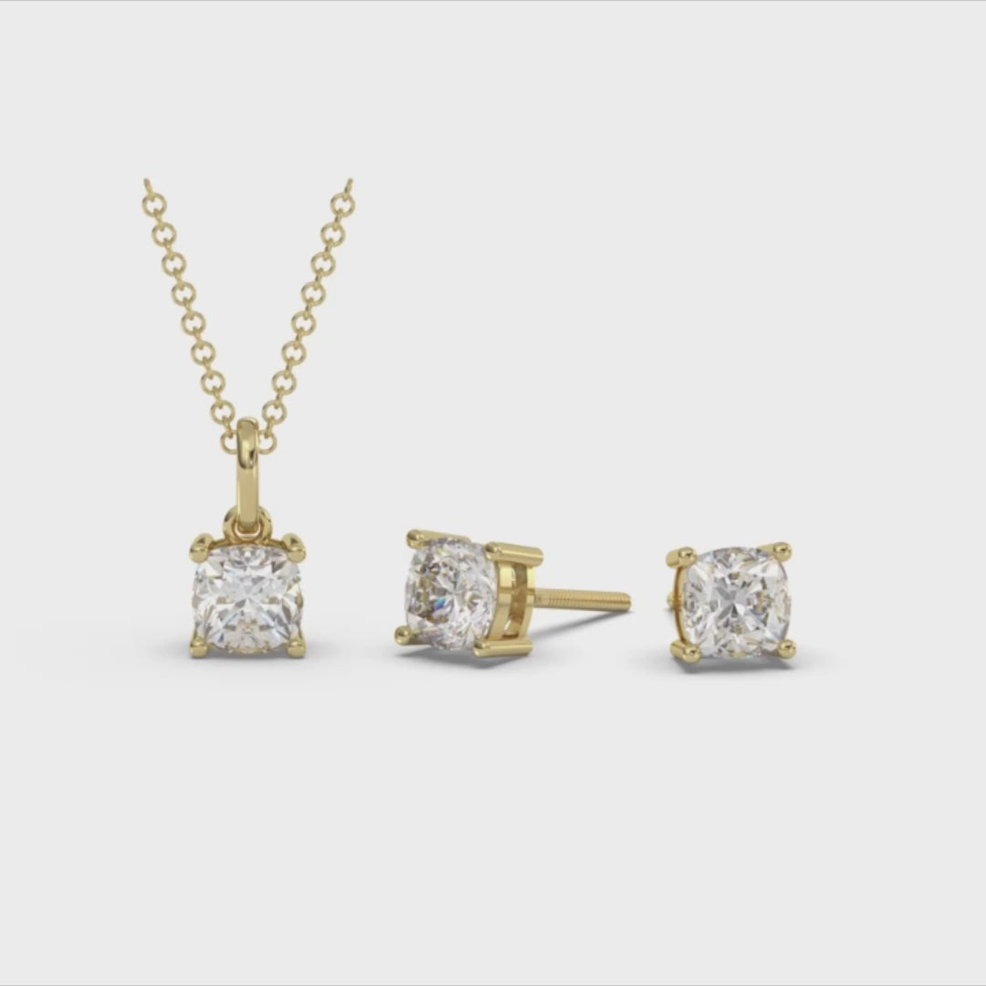 Load and play video in Gallery viewer, Classica Cushion Cut VVS Moissanite Solitaire Necklace
