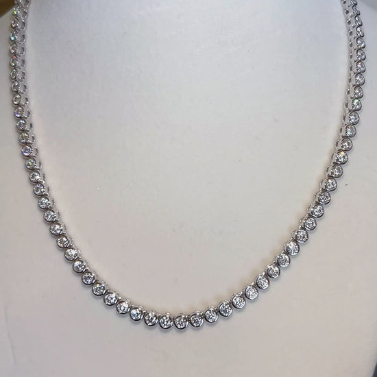 Nuclis Moissanite Bezel Set Tennis Necklace