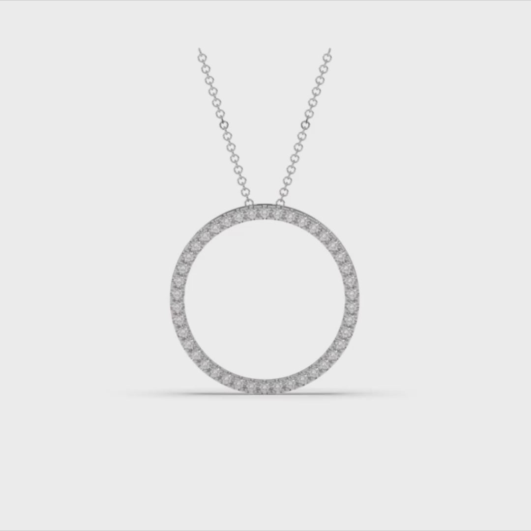 Load and play video in Gallery viewer, Leben Circle of Life Moissanite Necklace 14K Gold
