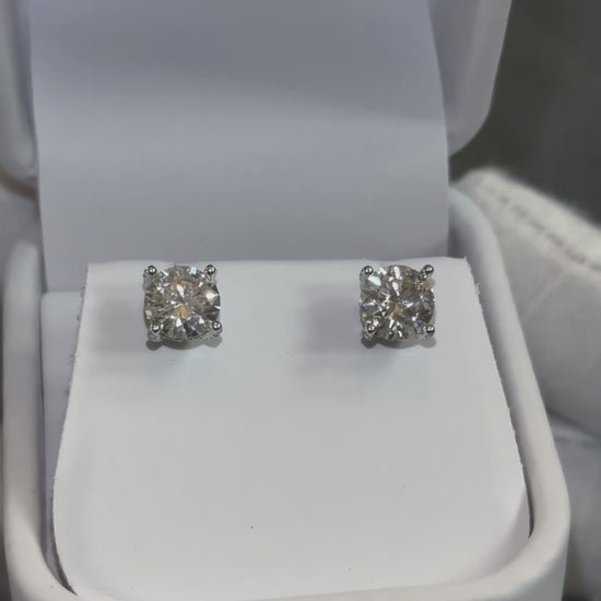 Load and play video in Gallery viewer, Riley 2.8 CTW Moissanite Pave Martini Round Earrings
