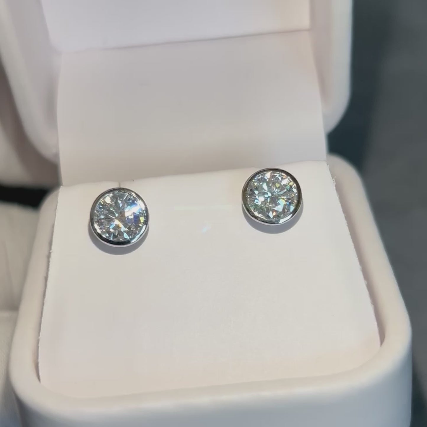 Julius Moissanite Bezel Set Martini Earrings