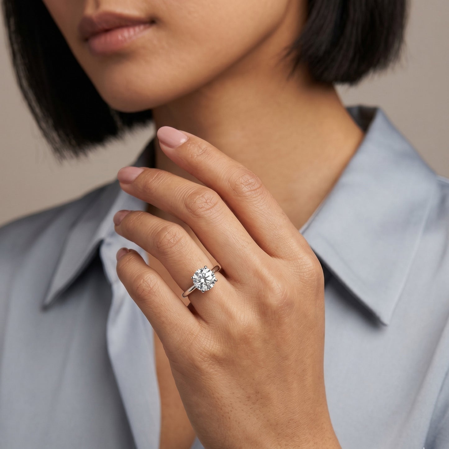 Gervais Round Brilliant Claw Prong Solitaire