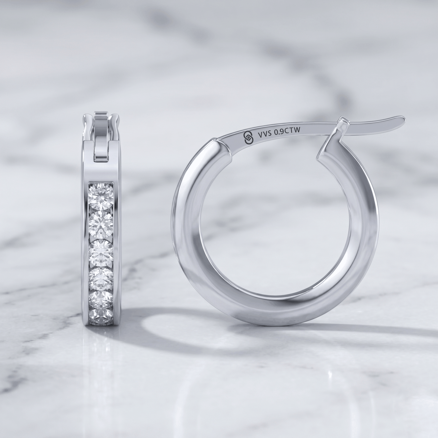 Volara 0.90 CTW Moissanite Hoop Earrings