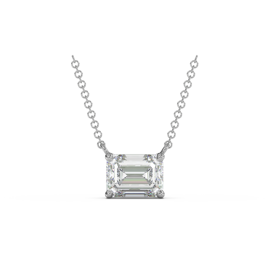 Classica 2.00 CT VVS1 Emerald Cut Moissanite Necklace