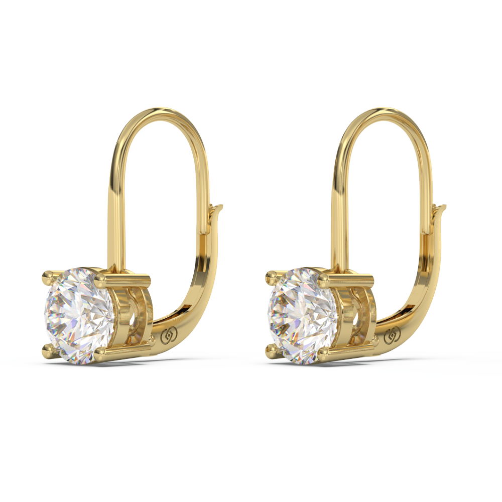 Classica 2.00 CTW Solitaire Lever back Drop Earrings
