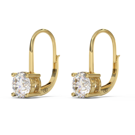 Classica 2.00 CTW Solitaire Lever back Drop Earrings