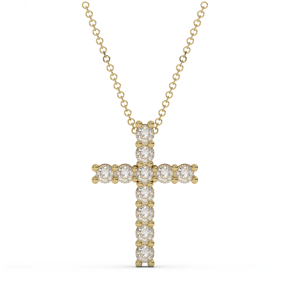 Trinity 1.10 CTW VVS Moissanite Cross Necklace